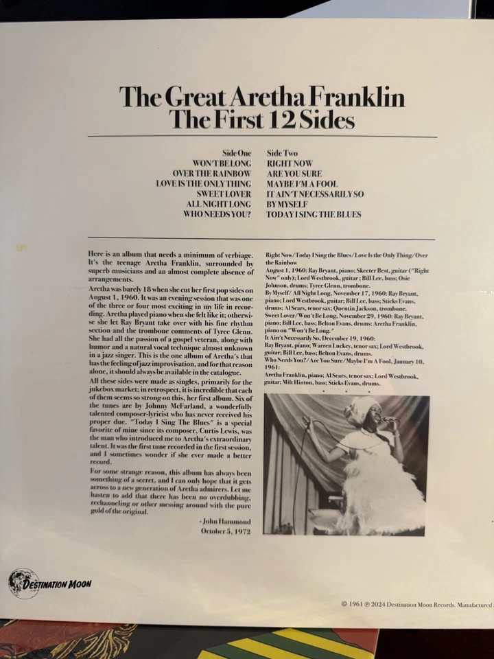 The Great Aretha Franklin: The First 12 Sides (Numbered Edition) Vinyl LP NEW - Image 3 of 4