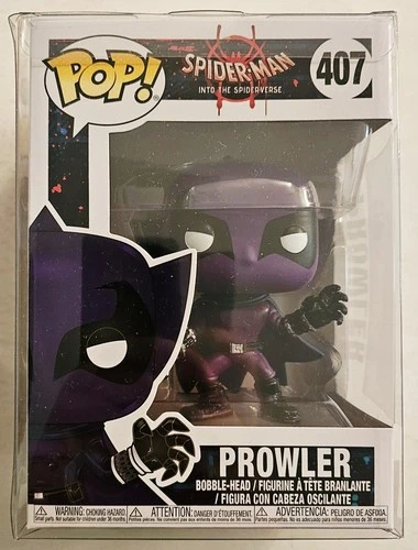 FUNKO POP 407 SPIDER-MAN INTO THE SPIDER-VERSE PROWLER FIGURE with PROTECTOR