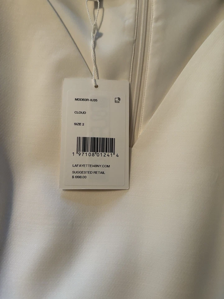 Never Worn Size2 Lafayette 148 White Dress. Perfect Condition. Classic Look - Image 3 of 4
