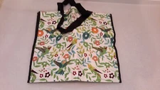 Reusable Shopping Bag Foldable Grocery Tote  Floral Birds Design 16x14.5x5"