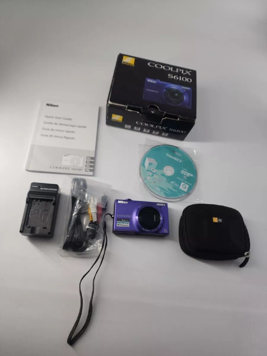 Nikon COOLPIX S6100 16.0MP Digital Camera Purple (READ)