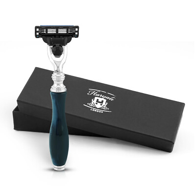 Premium 3 Edge Rasierer für Männer, Damenrasierer, Ergonomischer Herrenrasierer, Blau