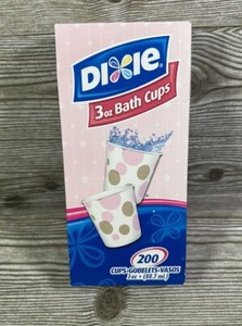 Dixie 2008 Discontinued 3 Ounce Paper Bathroom Cups Polka Dots OPEN BOX READ