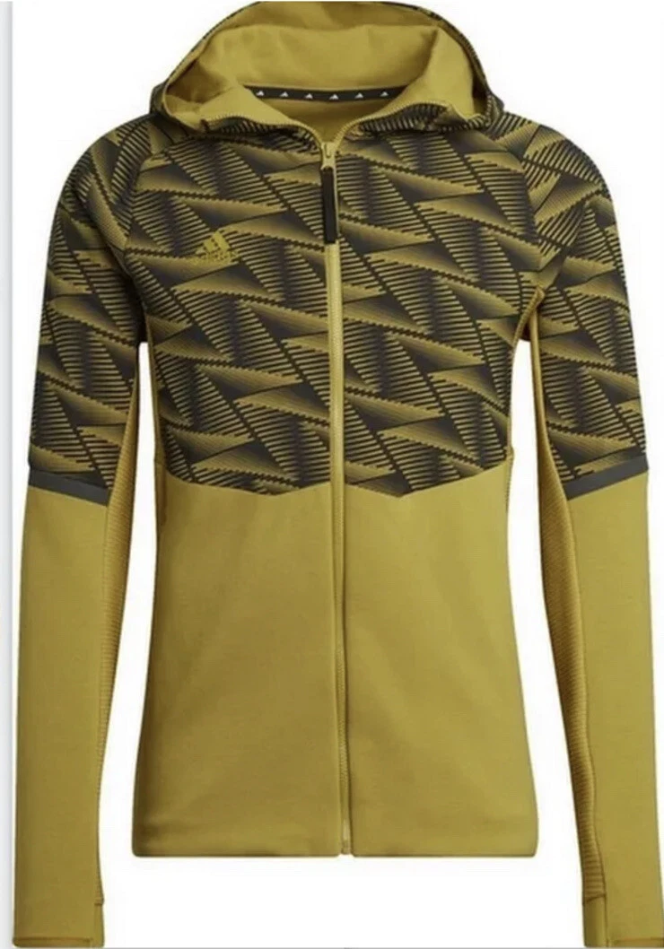 Adidas yellow zip hoodie store