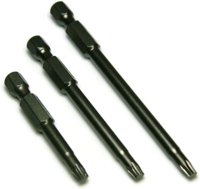 Torx Power Bits Star Drive T6 though T45, Lengths 2'' - 6'' - Choose Size & QTY