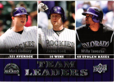 2009 Upper Deck - Team Leaders Matt Holliday, Willy Taveras, Aaron Cook #447