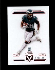 MILES SANDERS 2019 PANINI VERTEX #V-20 RED ROOKIE #026/199 HIS JERSEY #26 BD3605