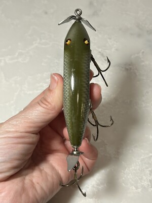 Leurre Creek Chub Bois Frog Spot – Méné Blessé Yeux Verre + Spinner Vintage
