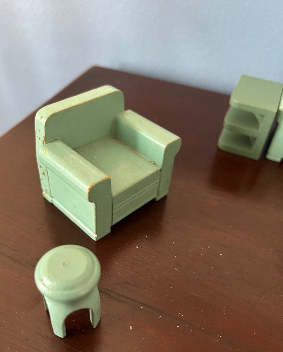 Vintage 8 Piece Strombecker Wooden Dollhouse Living Room Set eBay