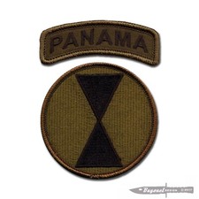 7th Infantry Division OD patch with PANAMA Tab - OJC - US Light Infantry Ft Ord