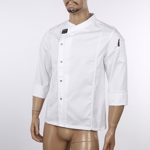 Unisex Men Women Breathable Chef Jacket Cooking Coats Canteen Work Uniform - Picture 47 of 88