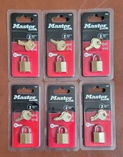 6-Pack Keyed Master Lock 120D 7/16" (11mm) x 3/4" (20mm) Brass Hardened Steel
