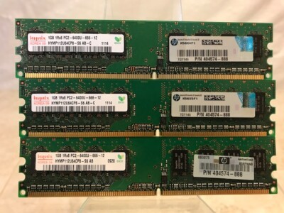HYMP112U64CP8-S6 Hynix 3GB (3x1GB) PC2-6400U Desktop Memory 404574-888
