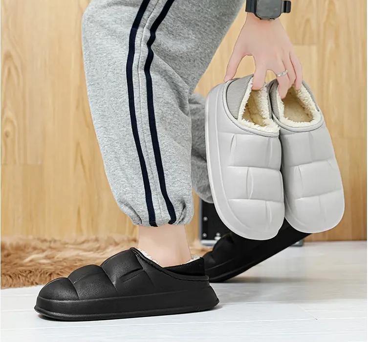 SAOLA Ciabatta uomo invernale cotone imbottita morbida slip on creeper casual pompa scarpa casa