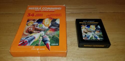 Cartouche de jeu vidéo vintage Atari Missile Command Atari 2600 avec boîte - Photo 1/6
