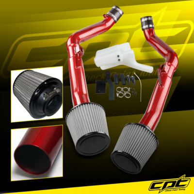 For 08-13 G37 2dr/4dr 3.7L V6 Red Cold Air Intake + Black Filter Cover