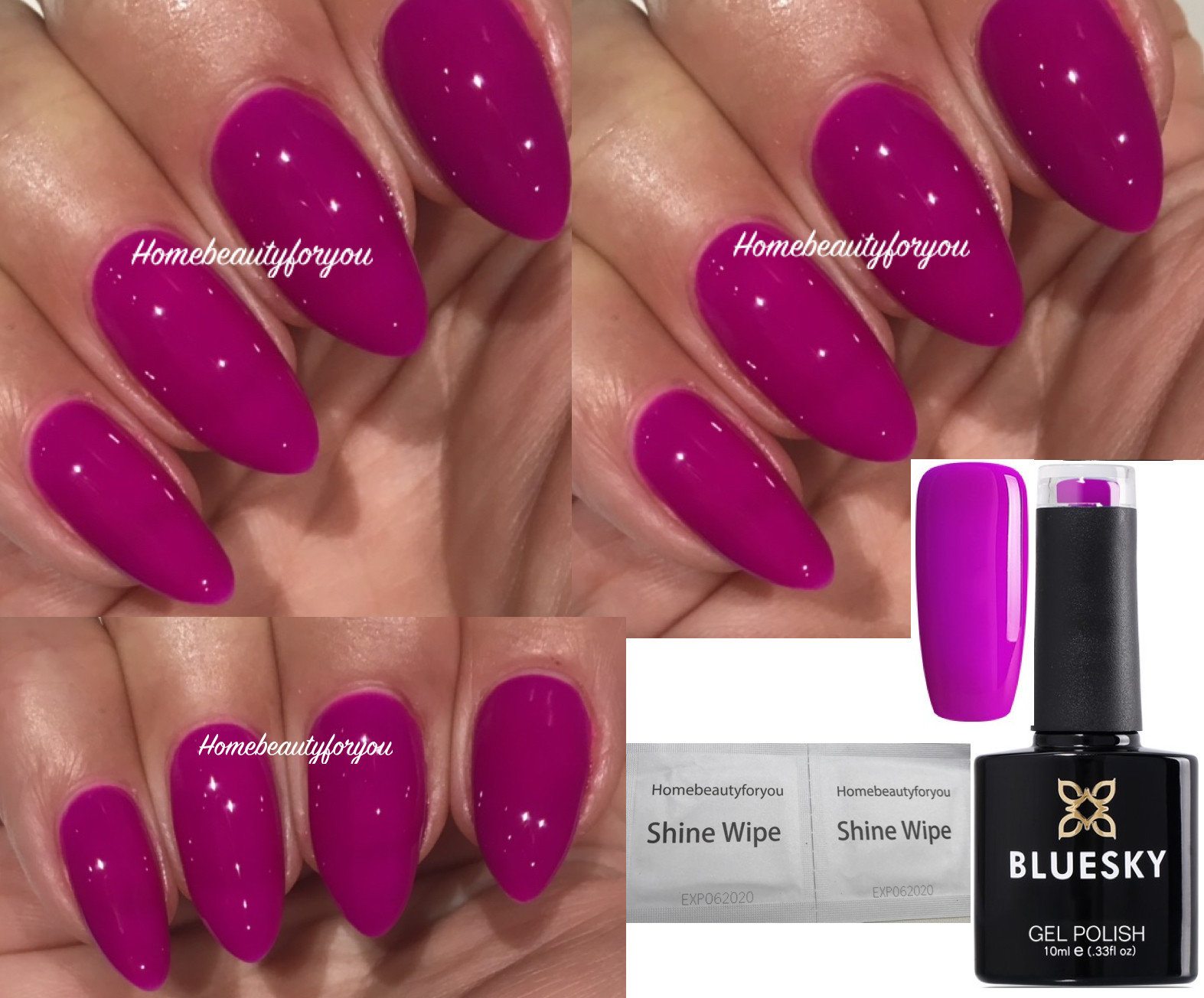 BLUESKY GEL NAIL POLISH NEON PURPLE GRAPE UV LED SOAK OFF SPRING SUMMER COLOR