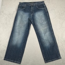 Vtg Southpole Jeans Mens 38x31 Baggy Wide Leg Hip Hop Street Dark Wash Fade Y2K