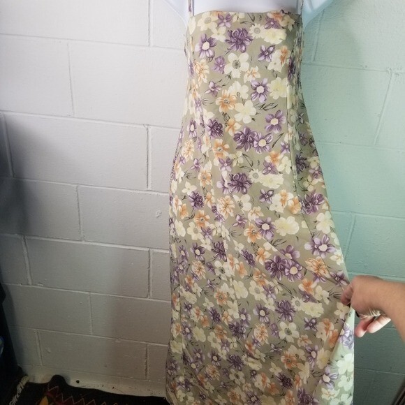 Vtg 90s y2k floral sleeveless maxi dress cottagecore fairy M image 5