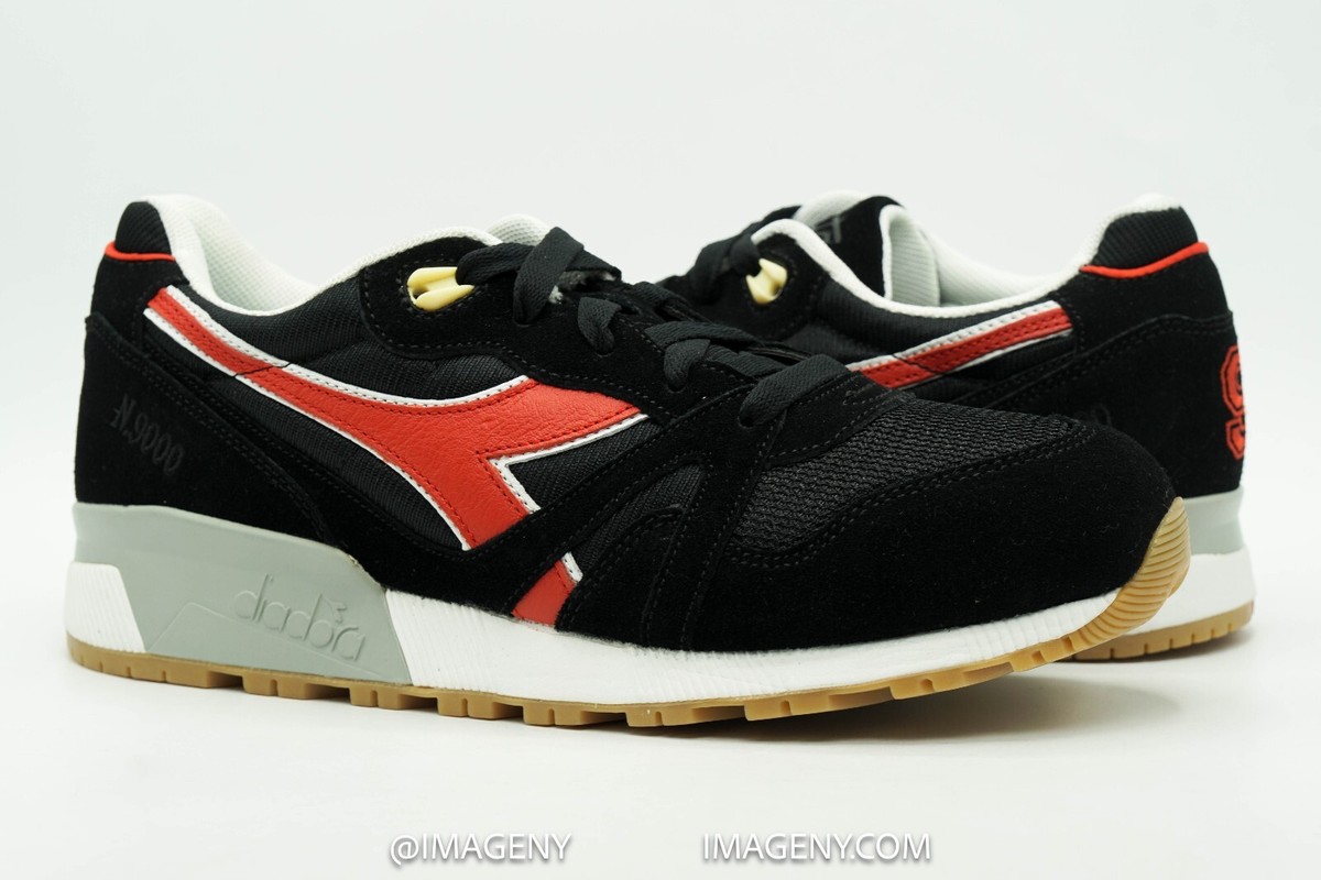 DIADORA N9000 NEW SIZE 8 PATTA 9 BLACK RED WHITE GUM 160409-06