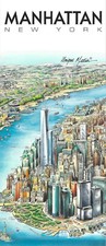 Map of Manhattan, New York, by Unique Media, Folded Artistic Illustrated Map