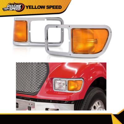 Headlght Bezels Ft For 00-15 Ford F650 F750 Left Rght Drver Headlght Bezels Ft For 00-15 Ford F650 F750 Left Rght Drver