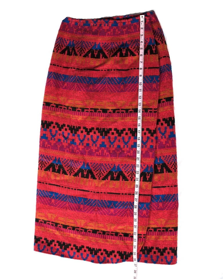 Maxi Falda De Colección Manta Envolvente Festival Rojo Rosa Suroeste Para Mujer Talla 30x36 Pequeña Foto 4 de 4