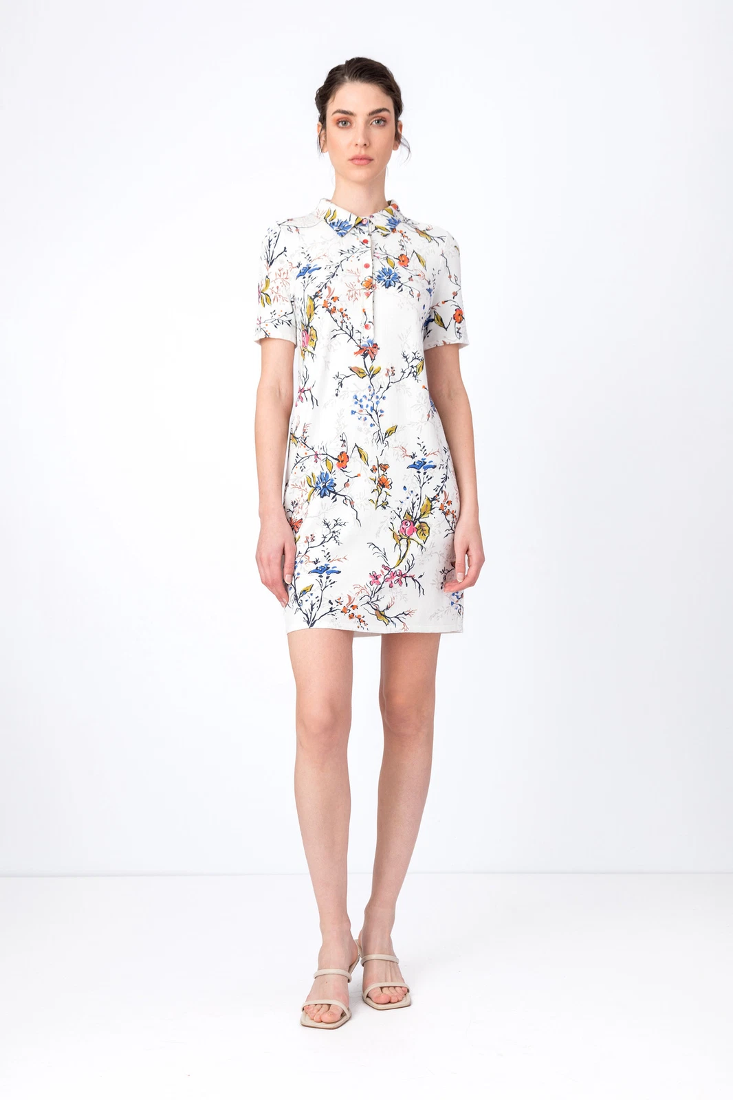 OFF WHITE IVKO Abito stampato motivo erbario bianco sporco