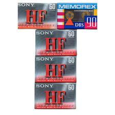 4 Sony High Fidelity Blank 60 Minute And 1 Memorex 90 DBS Cassettes