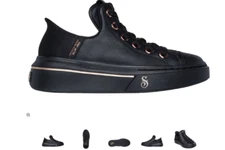 SKECHERS Snoop One - OG Black Leather Slip-ins Sneaker Women's sizes 5-12/NEW!!!