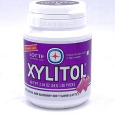Lotte Xylitol Blueberry Mint Flavor Sugar Free Gum 58g/ 38pcs