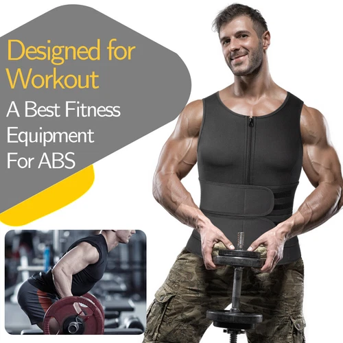 US Fajas Para Adelgazar Reductoras Abdomen Faja De Ejercicio Hombre Workout Vest - Picture 6 of 28