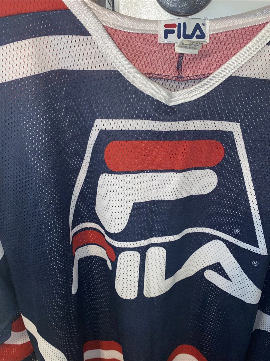 FILA Hockey Jersey VINTAGE Fila ALLOVER Mesh XL HIP HOP Rare Rap Gear