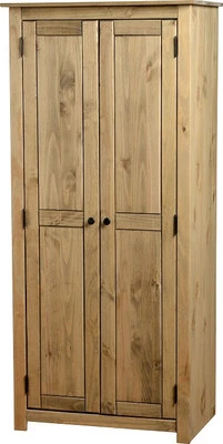 PANAMA NATURAL WAX PINE 2 DOOR WARDROBE