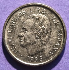 Coin 100 Ptas Pesetas 1995 Juan Carlos I 50 Years FAO Spain