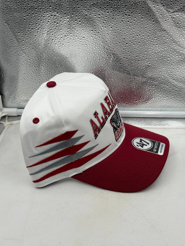 Alabama Crimson Tide NCAA '47 Marca Blanco Diamante Enganche Snapback Sombrero Ajustable Foto 4 de 4