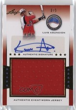2013 Leaf Power Showcase Jersey Gold 3/5 Luis Asuncion #PA-LA1 Patch Auto ux1