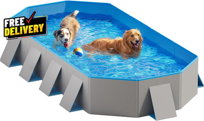 Foldable Dog Pool Extra Large 82 x 46 x 12 Inch Square Design Portable Pet Bath