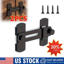 2 Heavy Duty Barn Door Lock 180 Flip Sliding Latch Lock Stainless Steel Matte