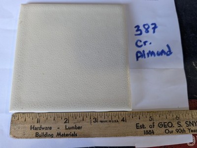 4 pc American Olean Vintage Ceramic  Tile 4 1/4'' Crystalline Almond Square #387
