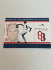 2003 Fleer Showcase Bernie Williams Baseball's Best Pinstripe Game Used Jersey 