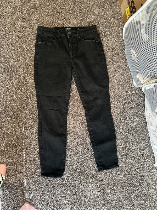 LUCKY BRAND Jeans Womens Sz 6/28 AVA Skinny Mid Rise Black Stretch Denim Ankle
