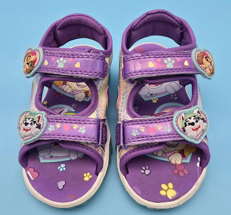 PAW PATROL EVEREST & SKYE Light-Up 凉鞋 学步儿童 尺码 8,全新无标签,Dble 肩带 — 第 4/4 张图片