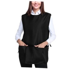 Smock Cobbler Apron for Women men-with Side Ties and A1-black 19.7 w 27.6 h