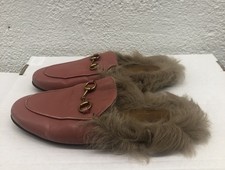 Gucci Princetown Mauve Pink Fur Mule Loafer Size EU 36 US 6 J106