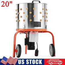 20" Electric Poultry Plucker Machine 3500RPM 108 Fingers S.Steel Drum w/ Wheels