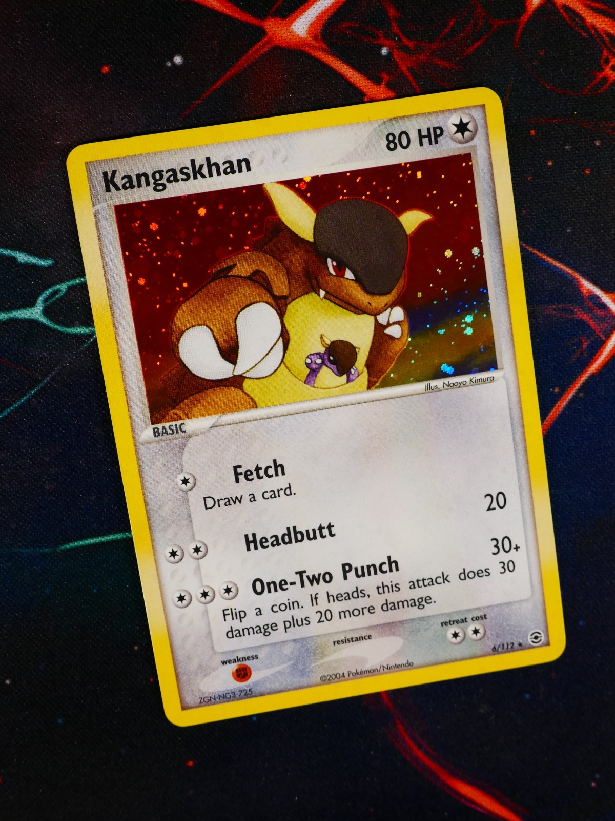 MP Pokemon KANGASKHAN Card EX FIRERED & LEAFGREEN Set #6/112 Holo Foil Rare#2