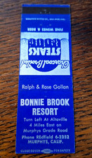 Vintage Matchbook: Bonnie Brook Resort, Murphys, CA Gollan
