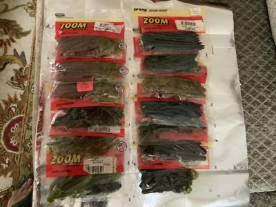 Zoom Super SALT PLUS Rubber Bait Lot of 13-Bullfrog, U-Tale, Brush Hog Etc