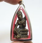 GREEN TARA MINI STATUE FIGURINE MOTHER WISDOM SUCCESS BRASS BLESSED TINY AMULET